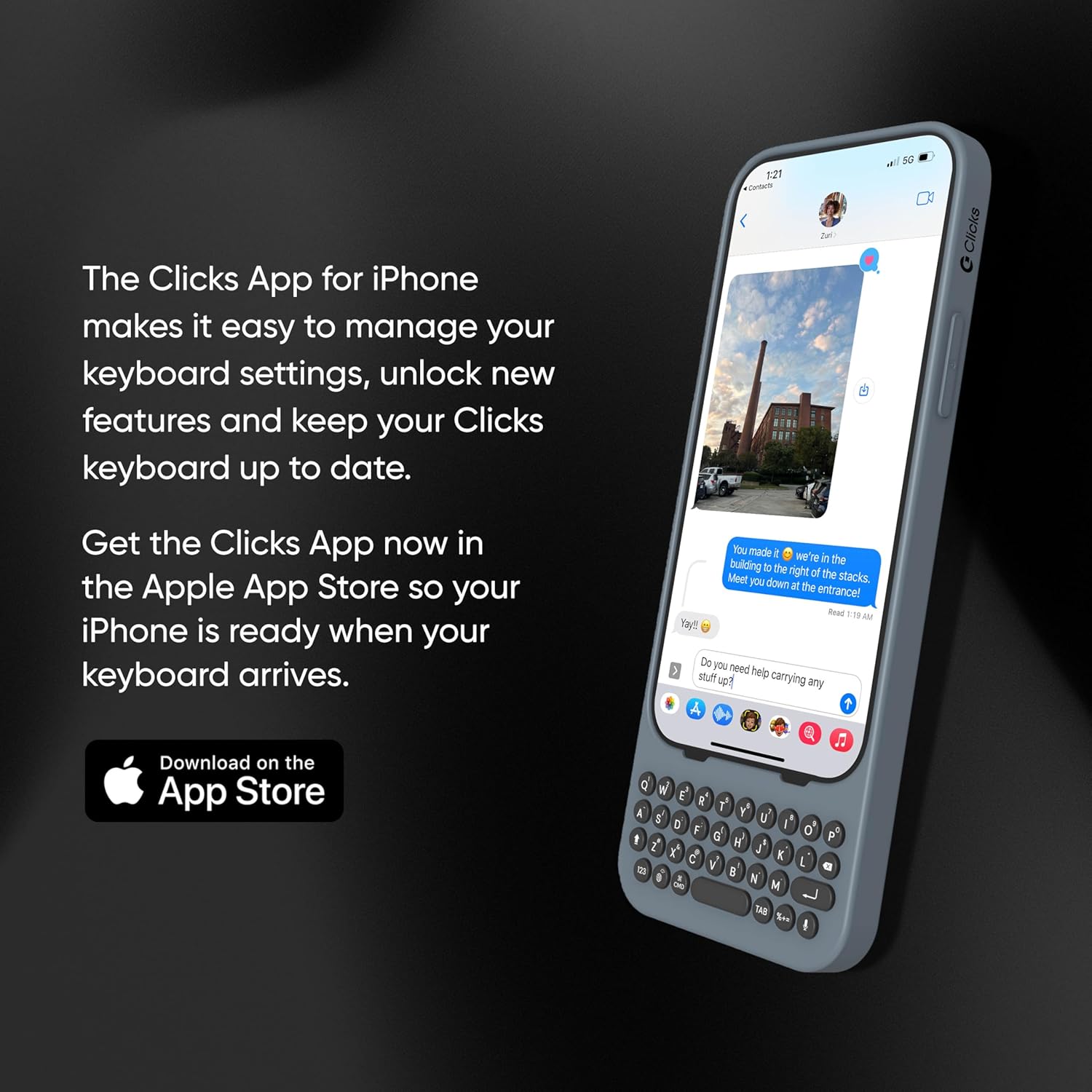 Clicks Premium Keyboard Case for iPhone