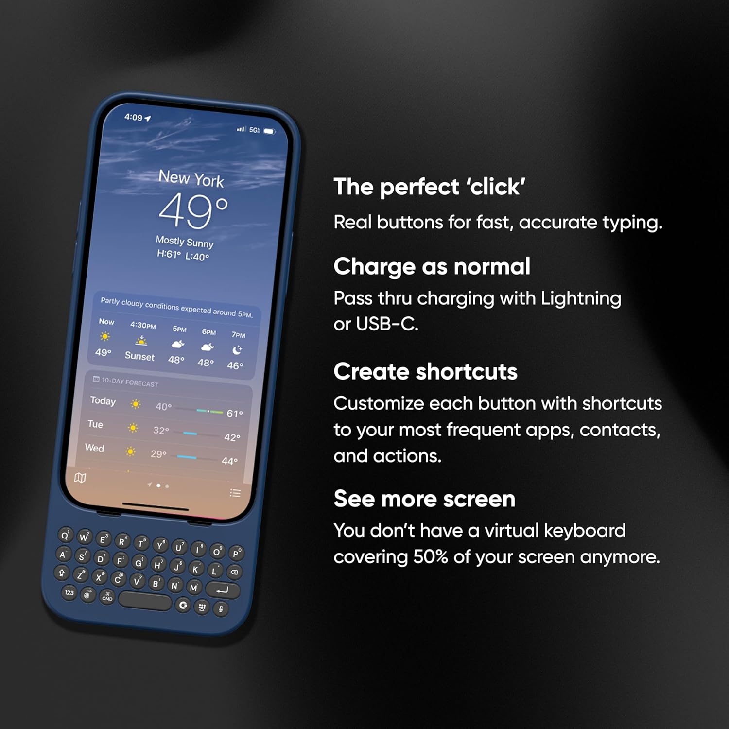 Clicks Premium Keyboard Case for iPhone